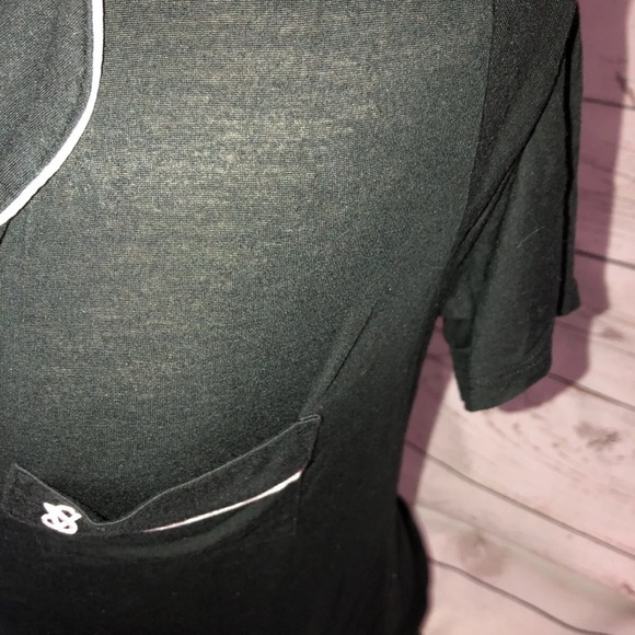 Victorias Secret Sleep Shirt Top Only Short Sleeve Soft Button Up Size XS BLack - Picture 6 of 9